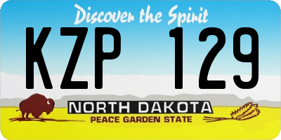 ND license plate KZP129