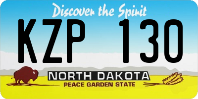 ND license plate KZP130