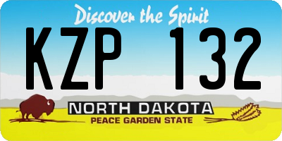 ND license plate KZP132
