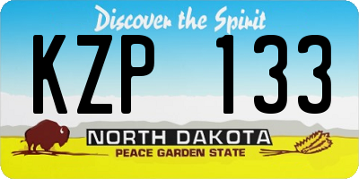 ND license plate KZP133