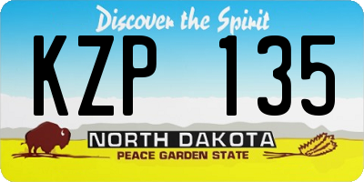 ND license plate KZP135