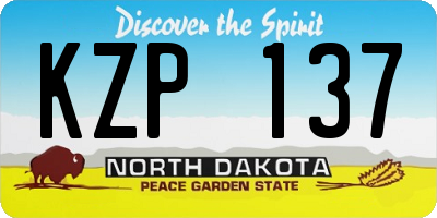 ND license plate KZP137