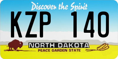 ND license plate KZP140