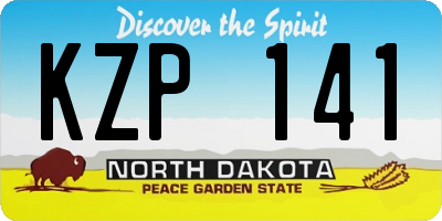 ND license plate KZP141