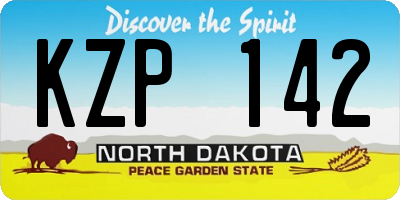 ND license plate KZP142