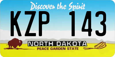 ND license plate KZP143