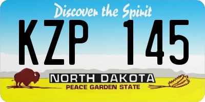 ND license plate KZP145