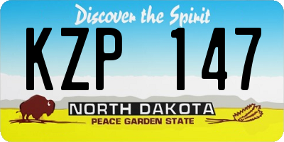 ND license plate KZP147