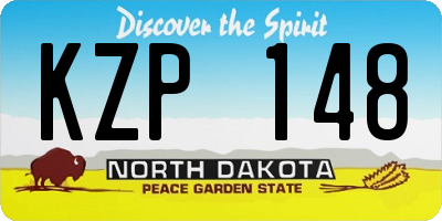 ND license plate KZP148