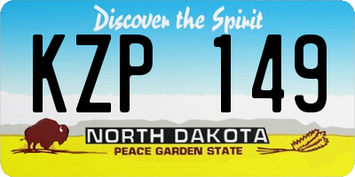 ND license plate KZP149