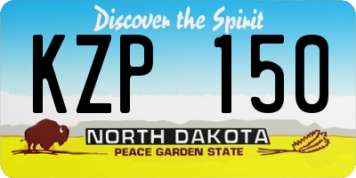ND license plate KZP150