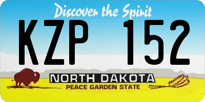 ND license plate KZP152