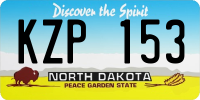 ND license plate KZP153