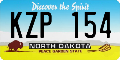 ND license plate KZP154