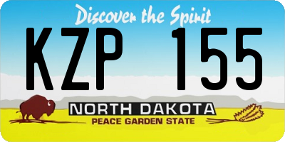 ND license plate KZP155