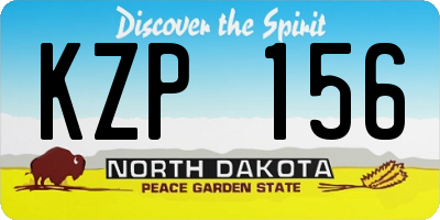 ND license plate KZP156