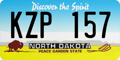 ND license plate KZP157