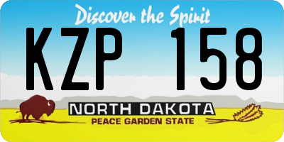 ND license plate KZP158