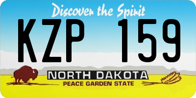 ND license plate KZP159