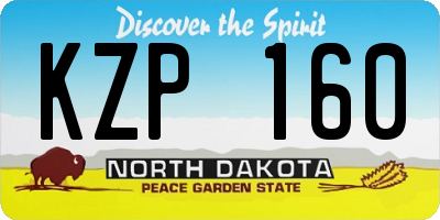 ND license plate KZP160