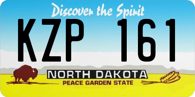 ND license plate KZP161