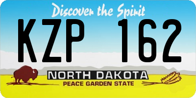 ND license plate KZP162