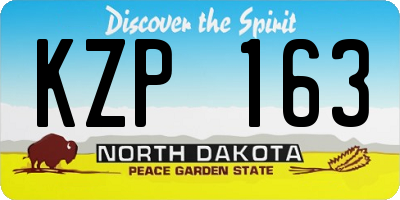 ND license plate KZP163