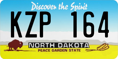 ND license plate KZP164