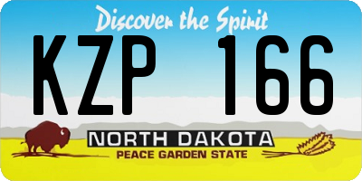 ND license plate KZP166