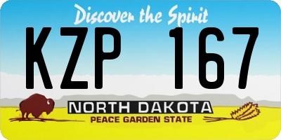 ND license plate KZP167