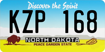 ND license plate KZP168