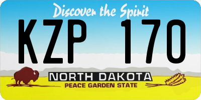 ND license plate KZP170