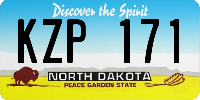 ND license plate KZP171