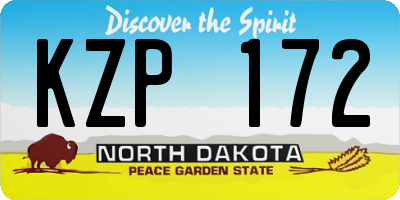 ND license plate KZP172