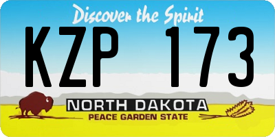 ND license plate KZP173