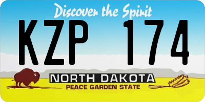 ND license plate KZP174