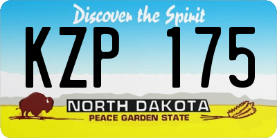ND license plate KZP175