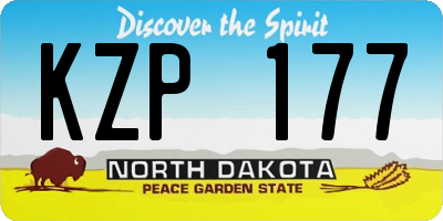 ND license plate KZP177