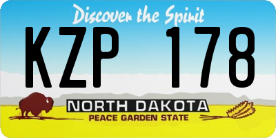 ND license plate KZP178