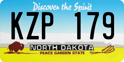 ND license plate KZP179