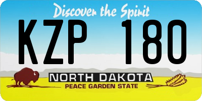 ND license plate KZP180