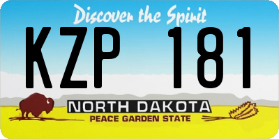 ND license plate KZP181
