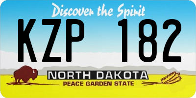 ND license plate KZP182