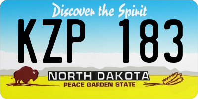ND license plate KZP183