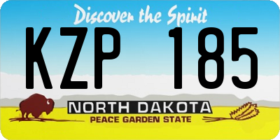 ND license plate KZP185