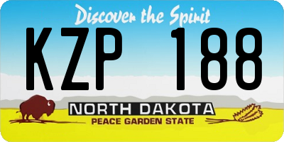 ND license plate KZP188