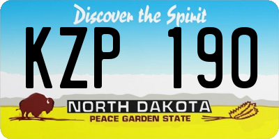 ND license plate KZP190