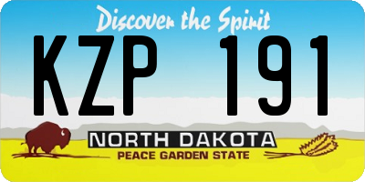 ND license plate KZP191