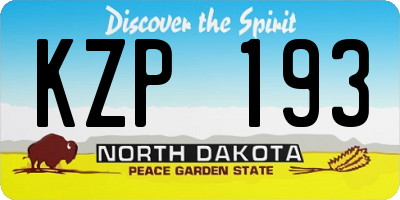 ND license plate KZP193