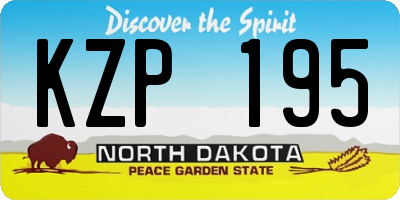 ND license plate KZP195